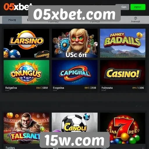 Variedade de jogos disponíveis no 05xbet