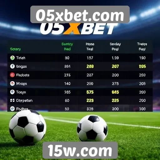 Comparação de odds entre 05xbet e concorrentes
